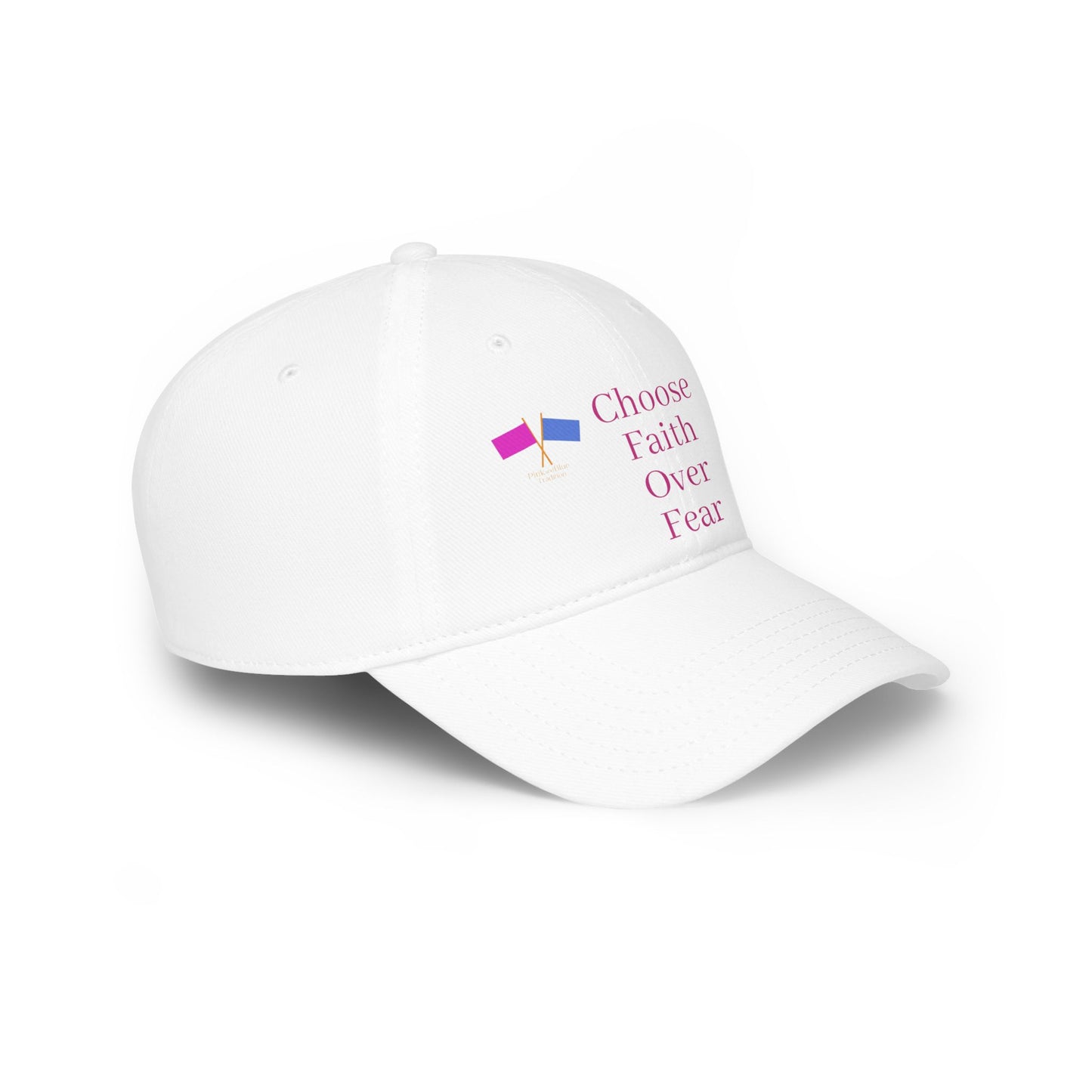 Choose Faith Over Fear Baseball Cap - White & Pink