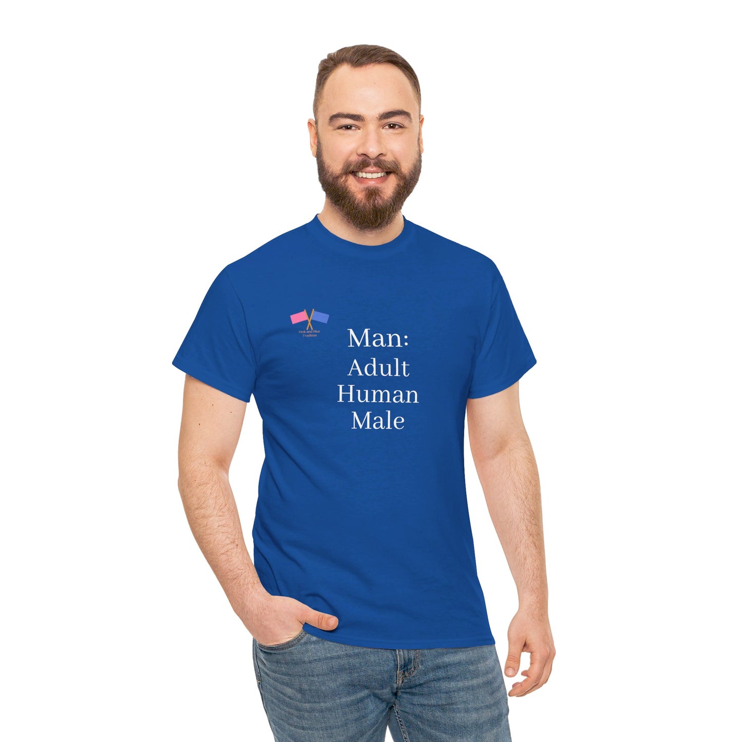 Man: Adult Human Male - Blue Tee