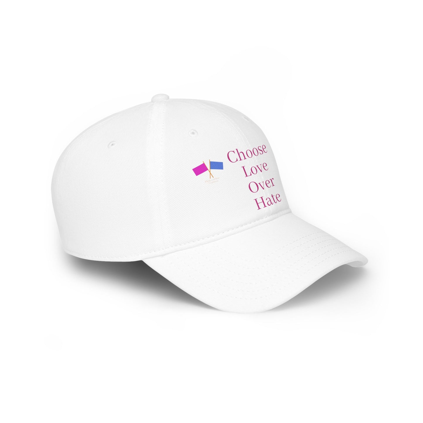 Choose Love Over Hate Baseball Cap - White & Pink