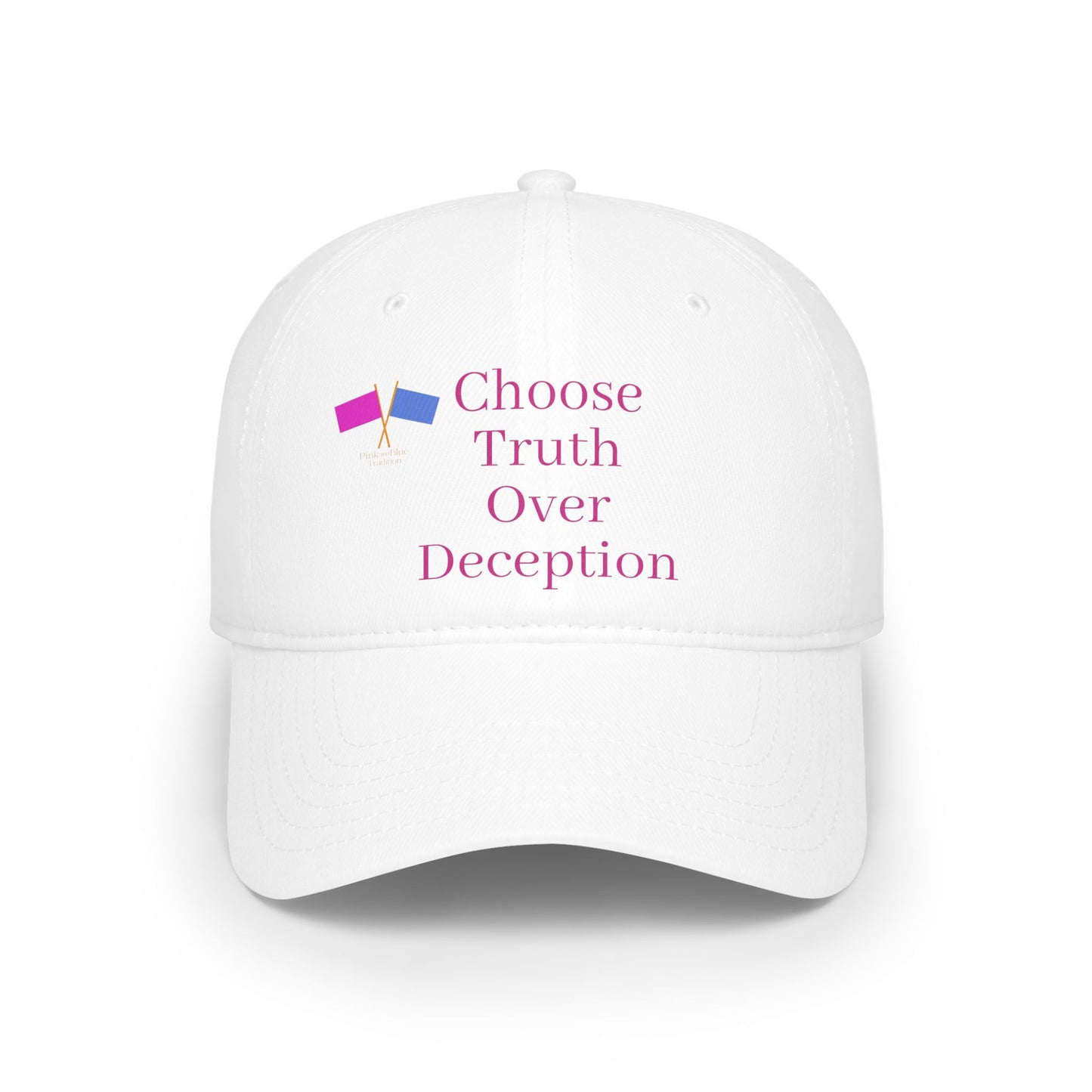 Choose Truth Over Deception Baseball Cap - White & Pink