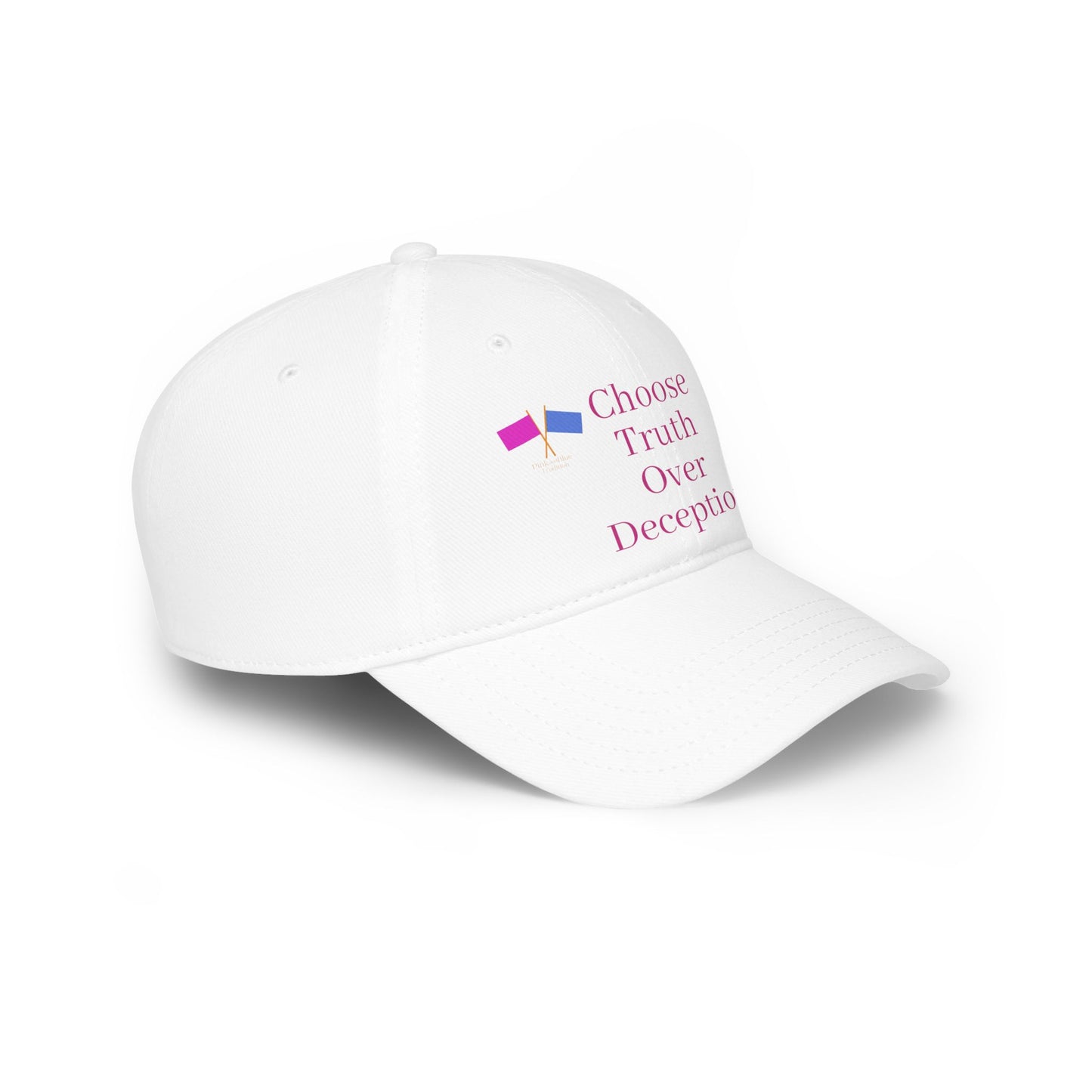 Choose Truth Over Deception Baseball Cap - White & Pink